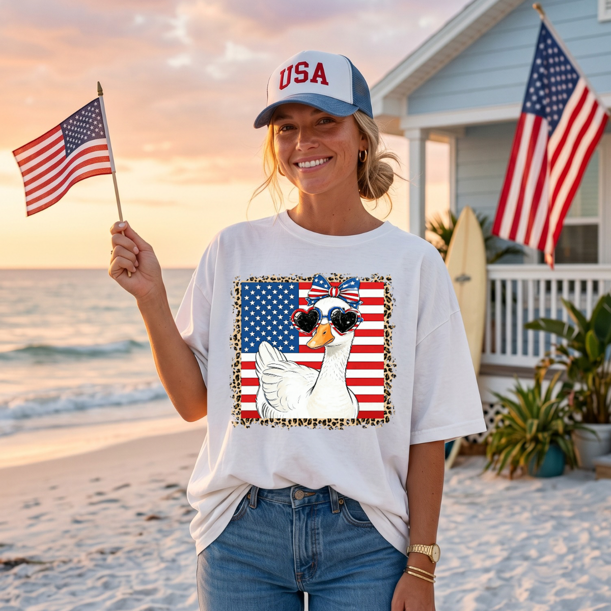 4th Of July Goose DTF Print