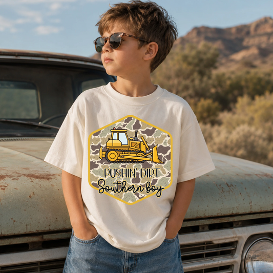 Pushing Dirt Southern Boy Bulldozer DTF Print