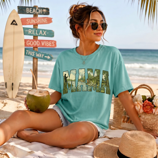 Mama Fishing DTF Print