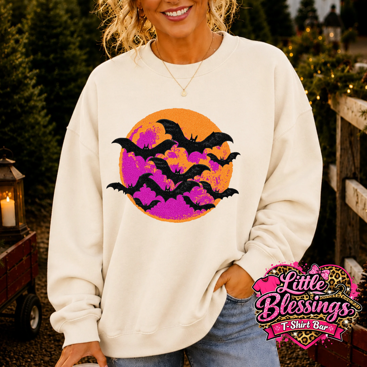 Colorful Bats DTF Print