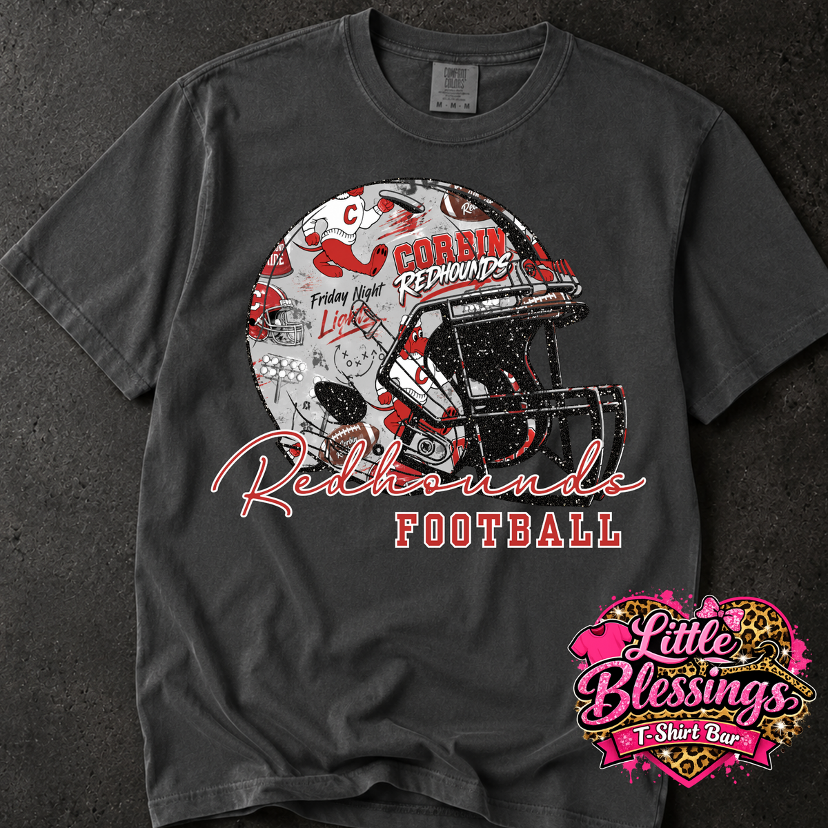 Corbin Redhounds Helmet DTF Print