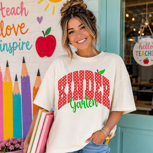 Red Apple Kindergarten DTF Print