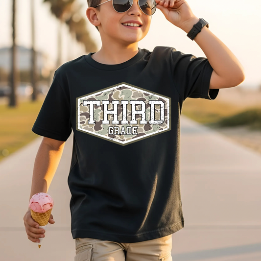 Boy's Camo 3rd Grade DTF Print