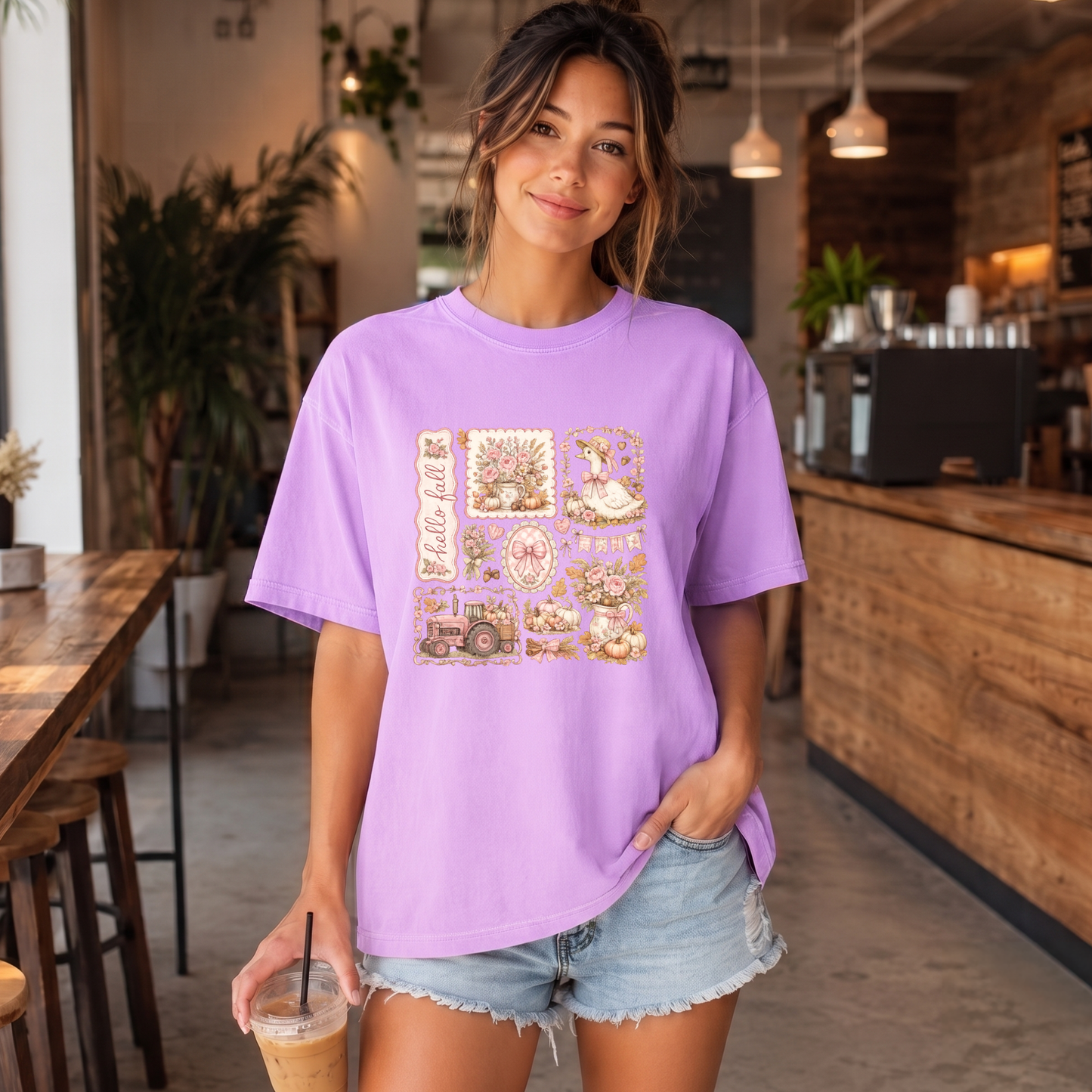 Hello Fall Vintage Goose DTF Print