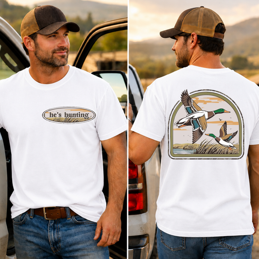 He's Hunting Flying Duck DTF Print