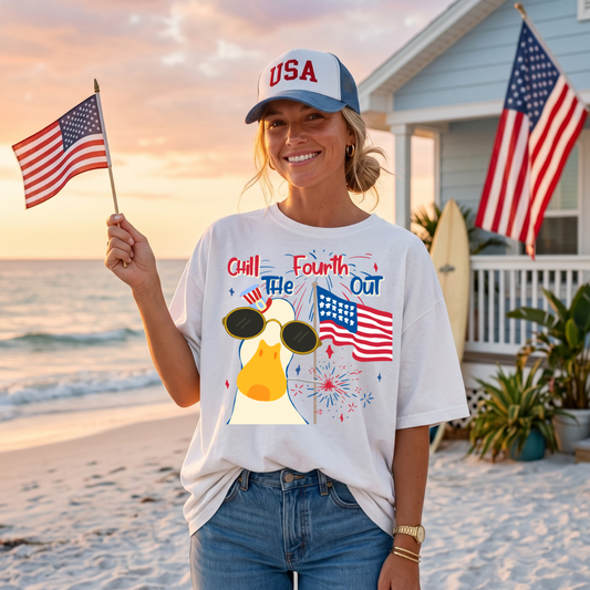 Chill The Fourth Out Goose DTF Print