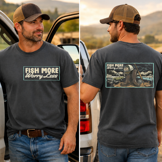 Fish More Worry Less DTF Print