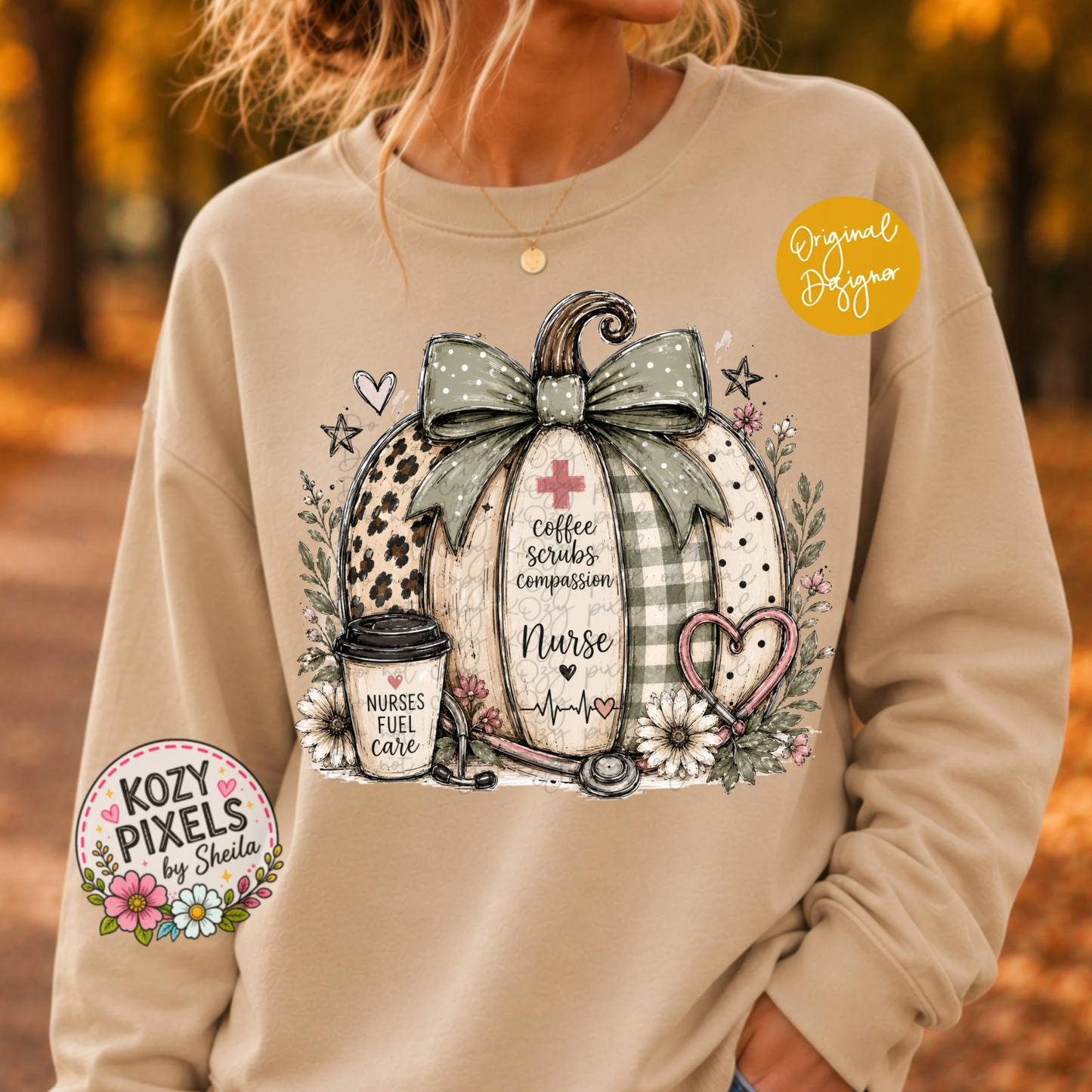 Nurse Pumpkin DTF Print