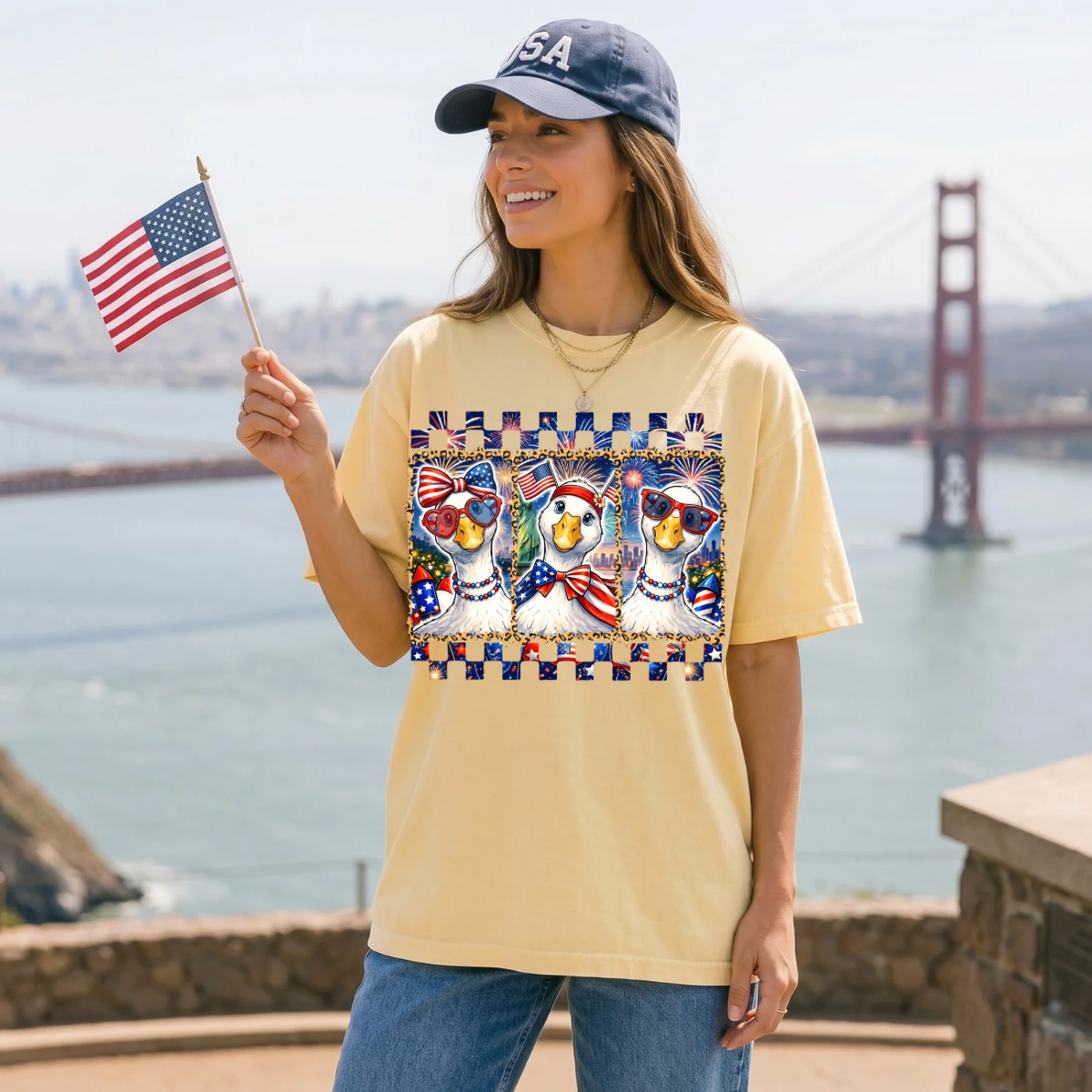 4th Of July Gooses DTF Print