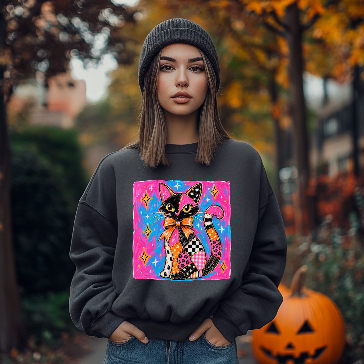 Colorful Cat DTF Print