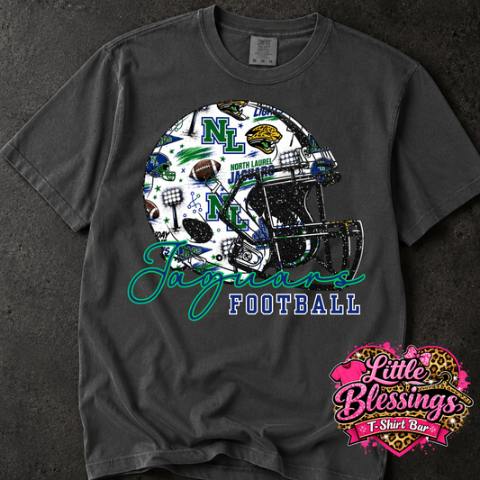 North Laural Jaguars Football Helmet DTF Print