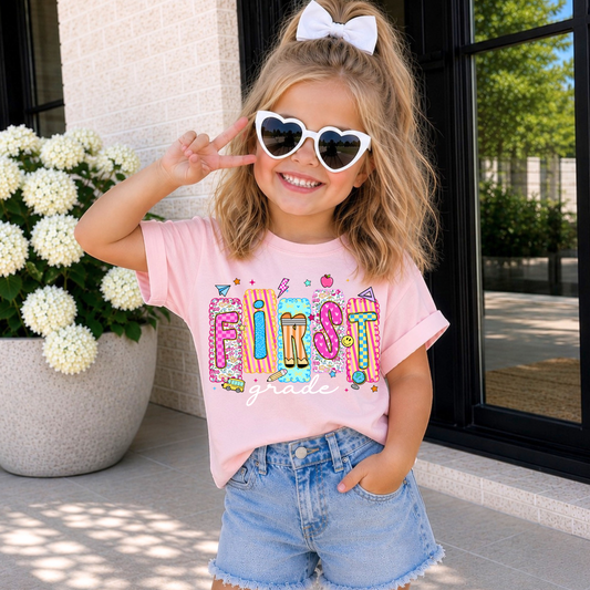 Preppy Colorful First Grade DTF Print