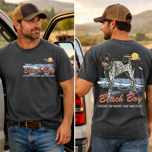 Beach Boy Raised On Waves And Whistles DTF Print