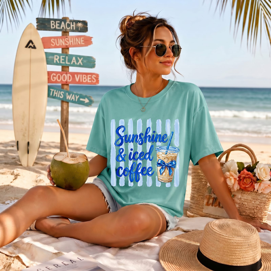 Sunshine & Ice Coffee DTF Print