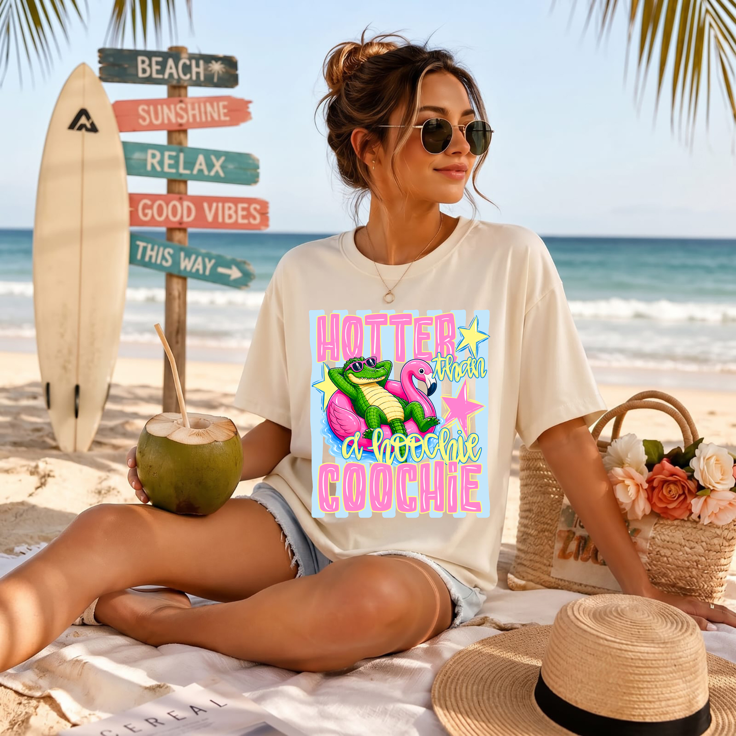 Hotter Than A Hoochie Coochie Gator DTF Print